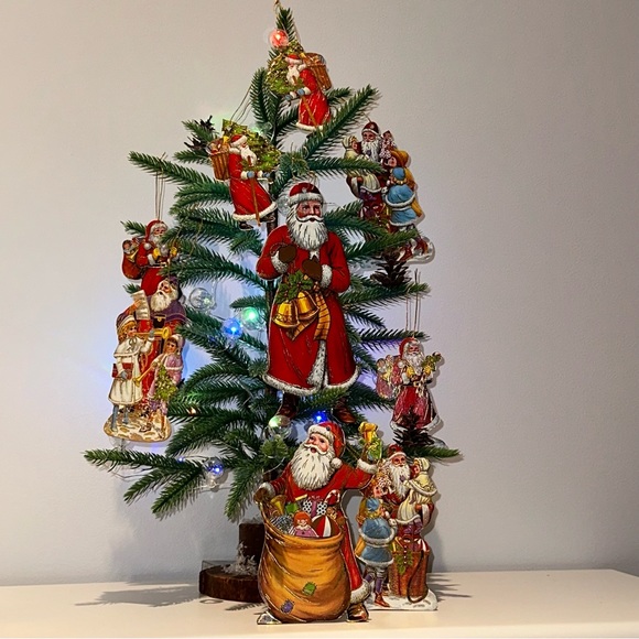 Christmas Ornaments Card Board Printed Image Santa Christmas ornaments - Picture 1 of 16